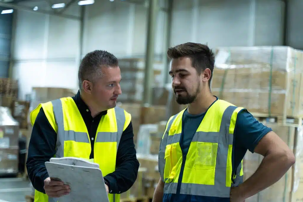 Medewerkers van Cleve & Zonen bespreken een groupagezending